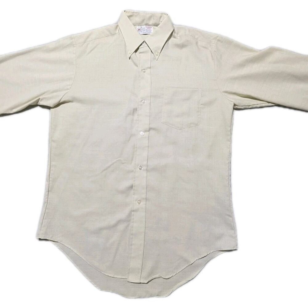 Vintage Kmart Shirt 15.5-35 Beige Button Down Japan 60s 70s S.S. Kresge Co
